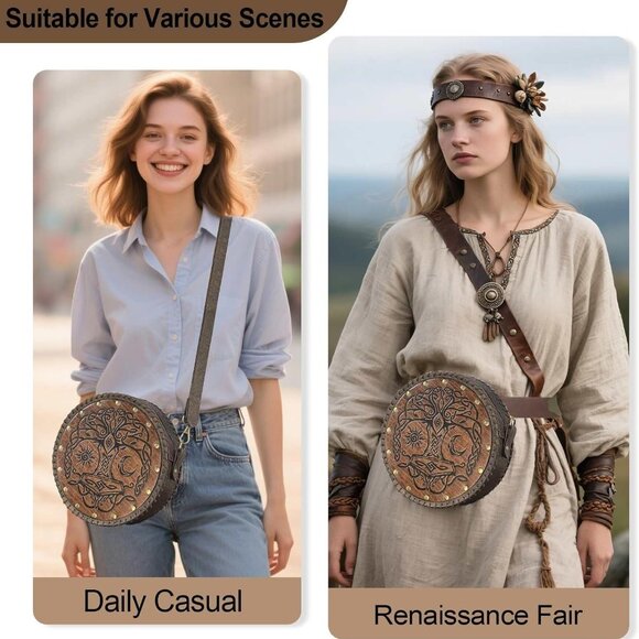 Viking Embossed Purse Medieval Waist Bag main image 5